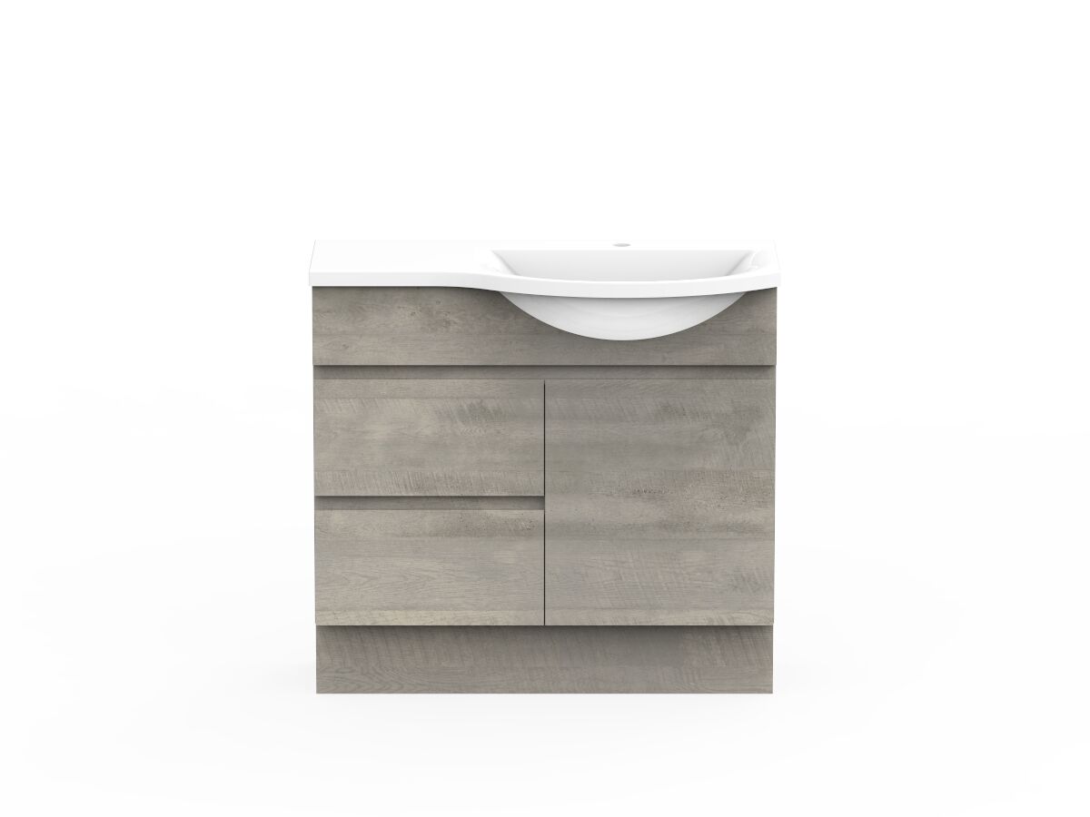 reece Posh Domaine Semi-Recessed 900mm Floor Mounted Vanity Right Hand Basin Cast Marble Top