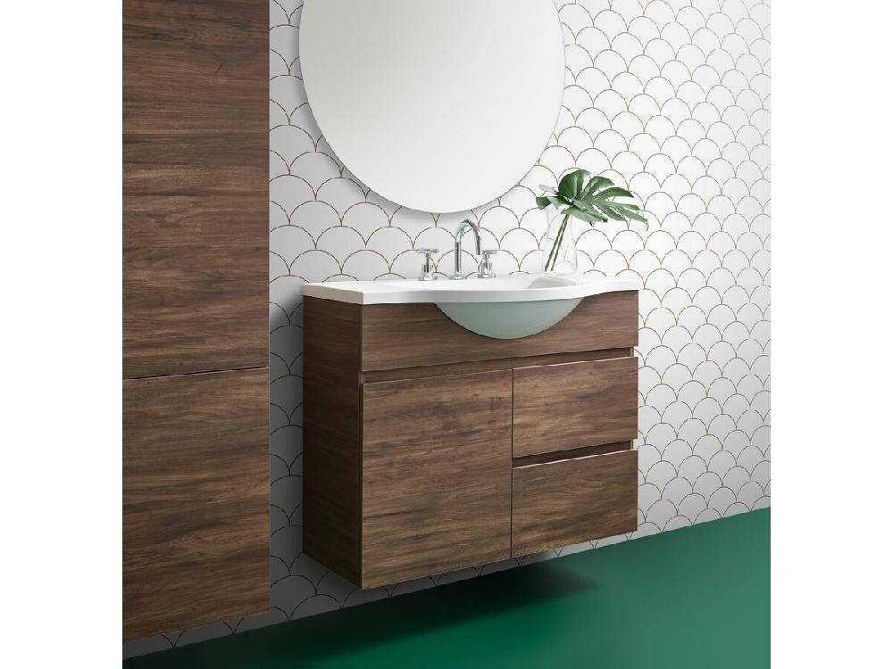 Reece Posh Domaine Semi-Recessed 900mm Wall Hung Vanity Centre Basin Cast Marble Top