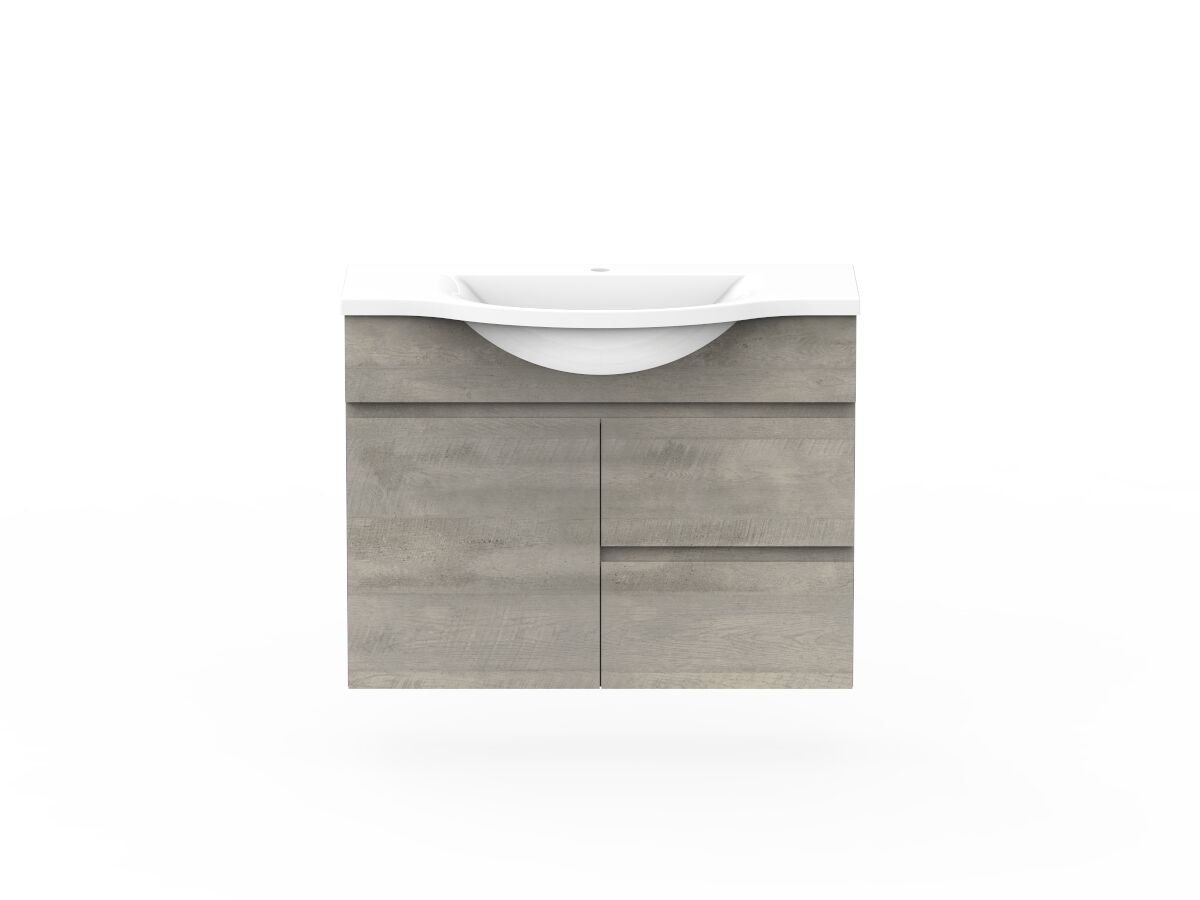 reece Posh Domaine Semi-Recessed 900mm Wall Hung Vanity Centre Basin Cast Marble Top