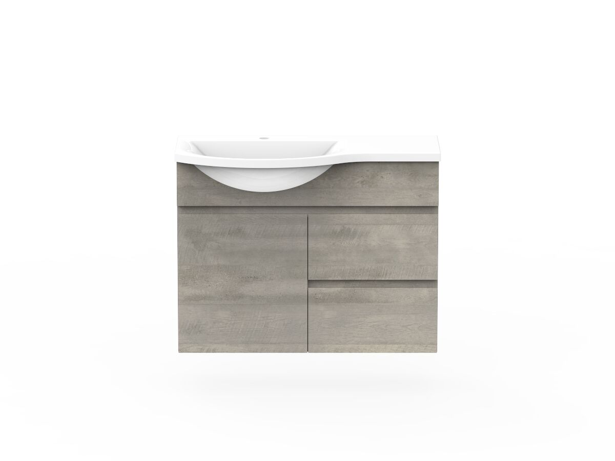 reece Posh Domaine Semi-Recessed 900mm Wall Hung Vanity Left Hand Basin Cast Marble Top