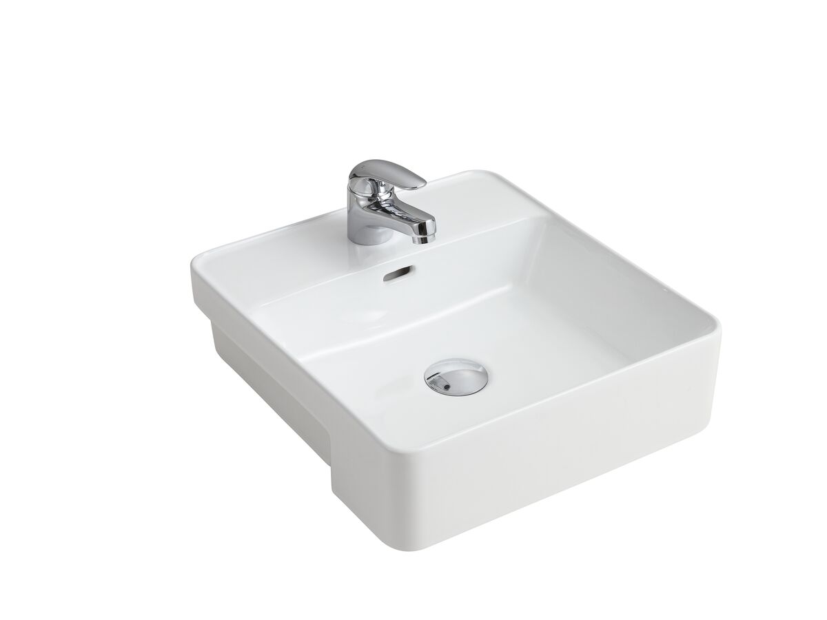 reece Posh Domaine Semi Recessed Overflow Basin 1 Taphole White