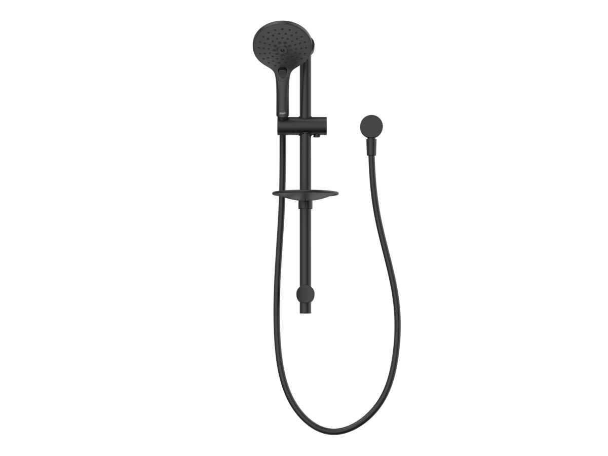 Reece Posh Domaine Single Rail Shower 3 Functions With Wall Water Inlet Matte Black (4 Star)