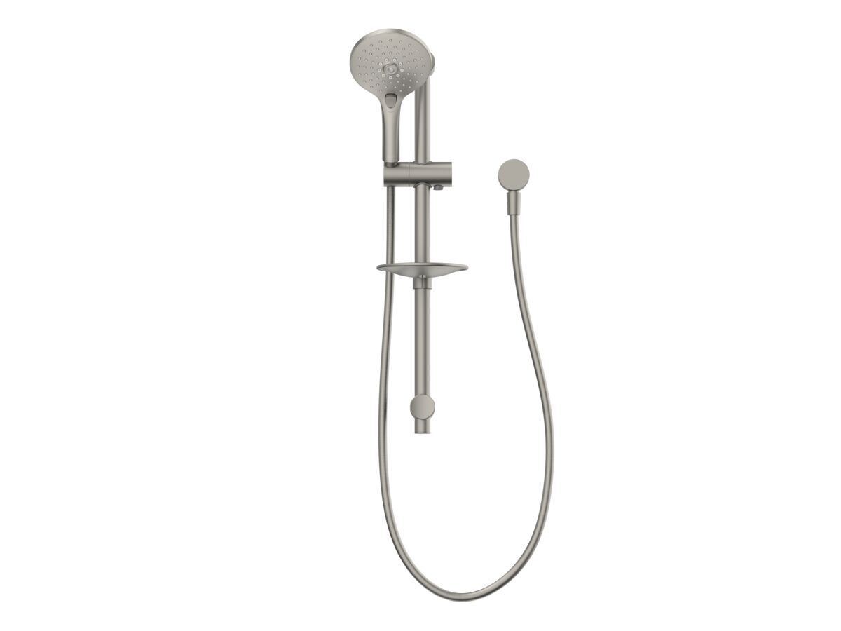 Reece Posh Domaine Single Rail Shower 3 Functions With Wall Water Inlet Brushed Nickel (4 Star)