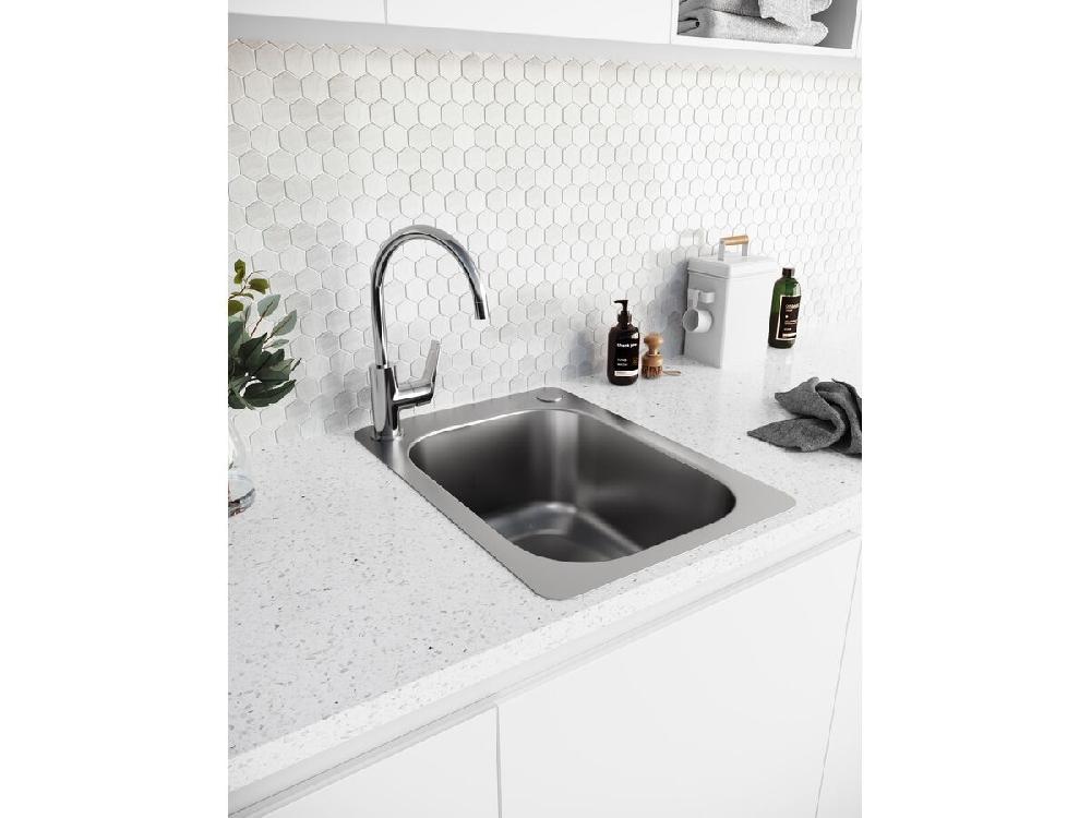 Reece Posh Domaine Trough 27L With Bypass 2 Taphole Stainless Steel