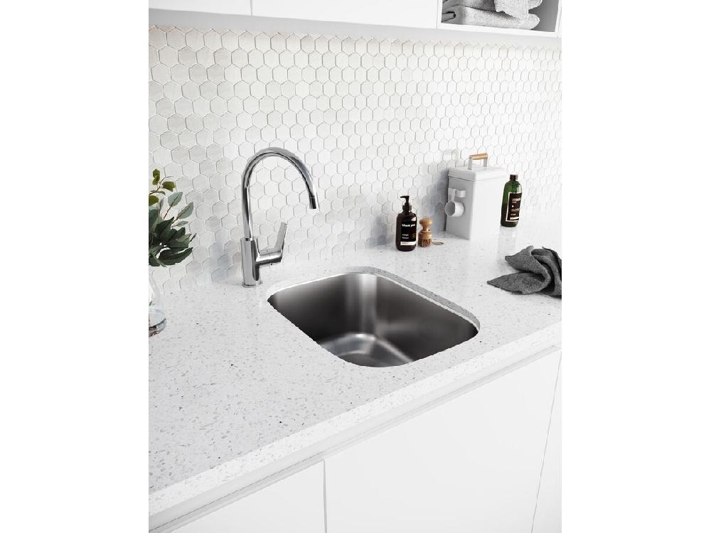 Reece Posh Domaine Trough 27L With Bypass 2 Taphole Stainless Steel