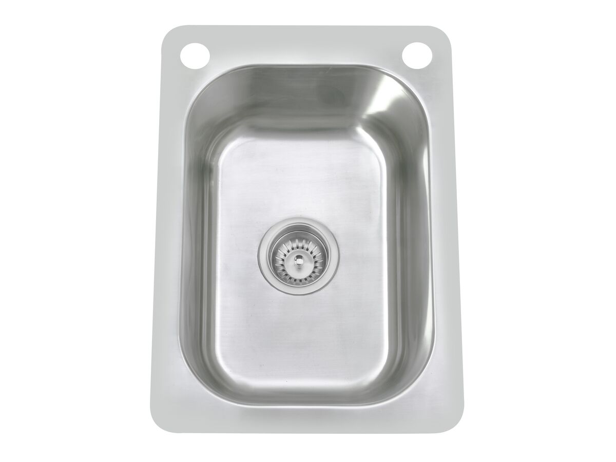 reece Posh Domaine Trough 27L with Bypass 2 Taphole Stainless Steel