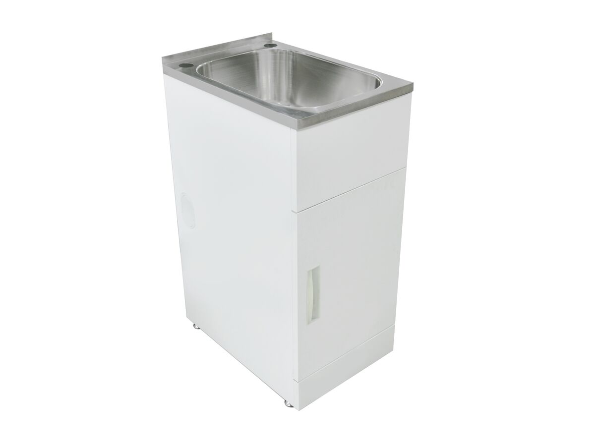 reece Posh Domaine Trough & Cabinet 27L with Bypass 2 Taphole Stainless Steel
