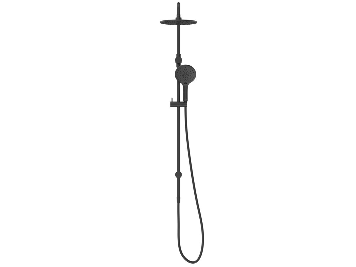 Reece Posh Domaine Twin Rail Shower With Top Rail Water Inlet Matte Black (3 Star)
