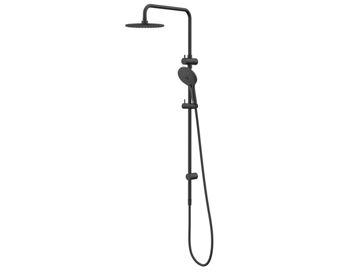 reece Posh Domaine Twin Rail Shower with Top Rail Water Inlet Matte Black (3 Star)