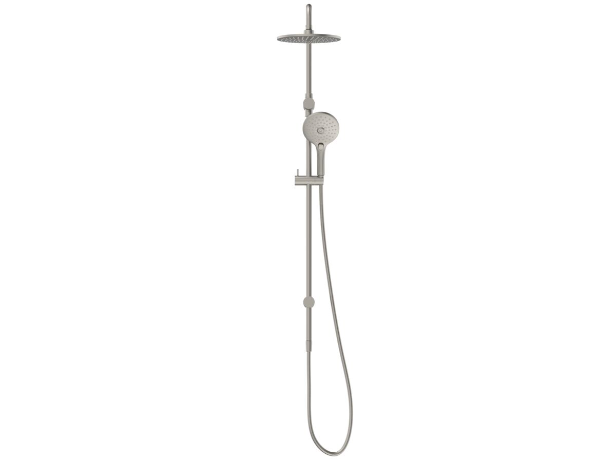 Reece Posh Domaine Twin Rail Shower With Top Rail Water Inlet Brushed Nickel (3 Star)