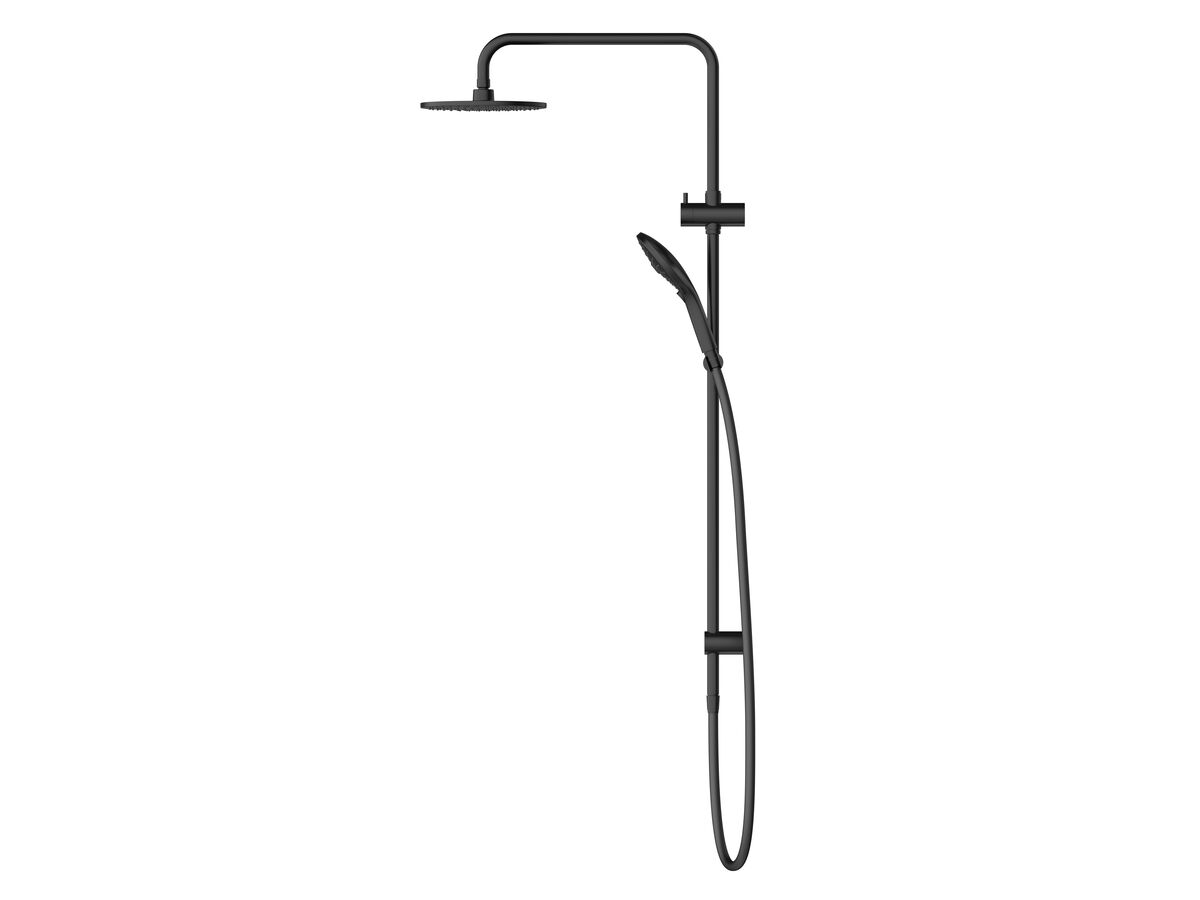 Reece Posh Domaine Twin Rail Shower With Top Rail Water Inlet Matte Black (3 Star)