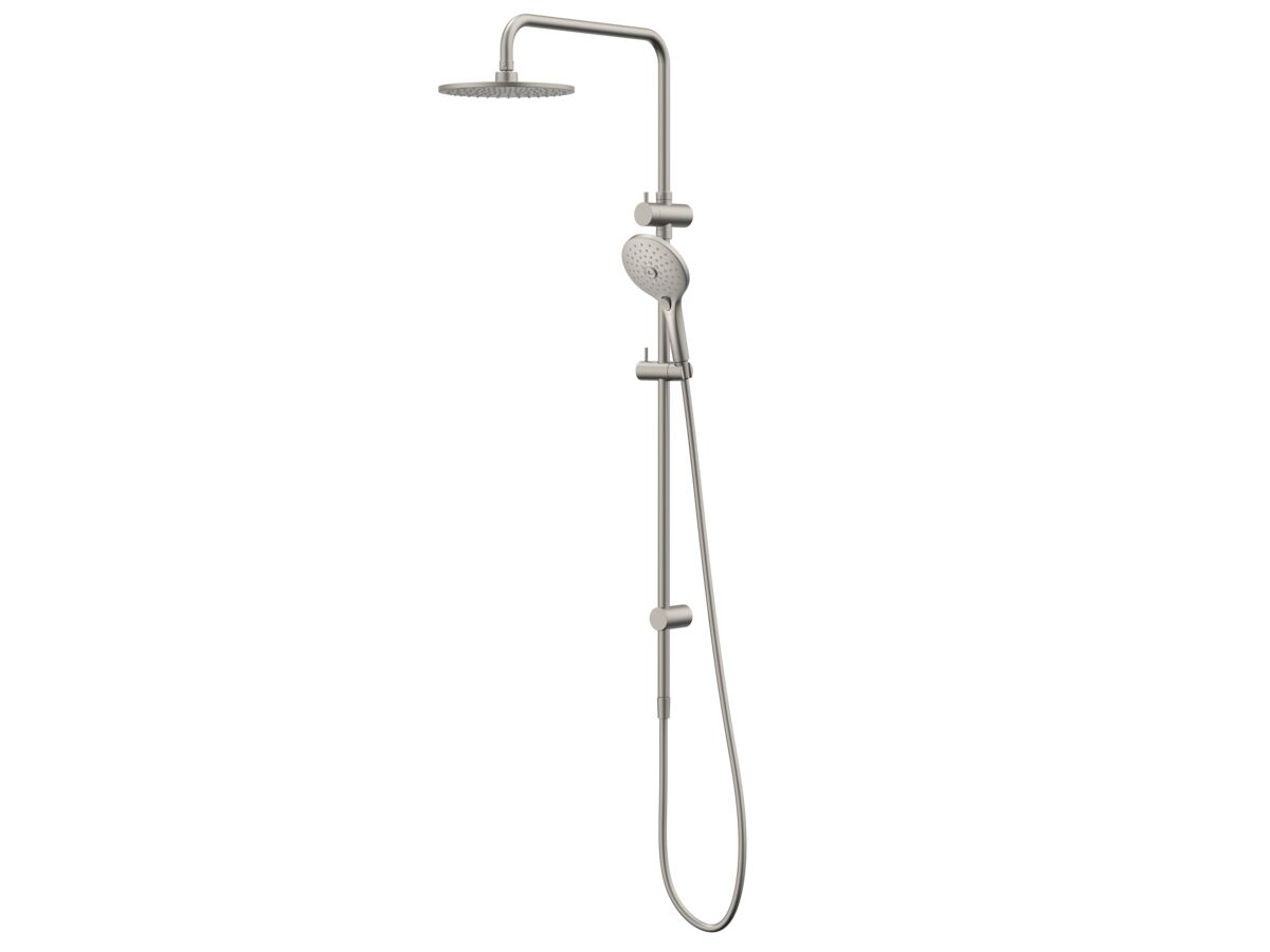 reece Posh Domaine Twin Rail Shower with Top Rail Water Inlet Brushed Nickel (3 Star)