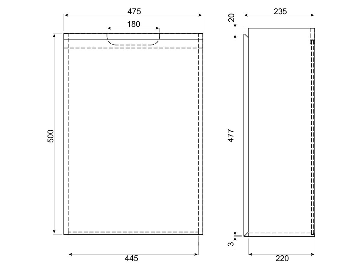 Reece Posh Dominique Powder Room Wall Hung Cabinet Only White
