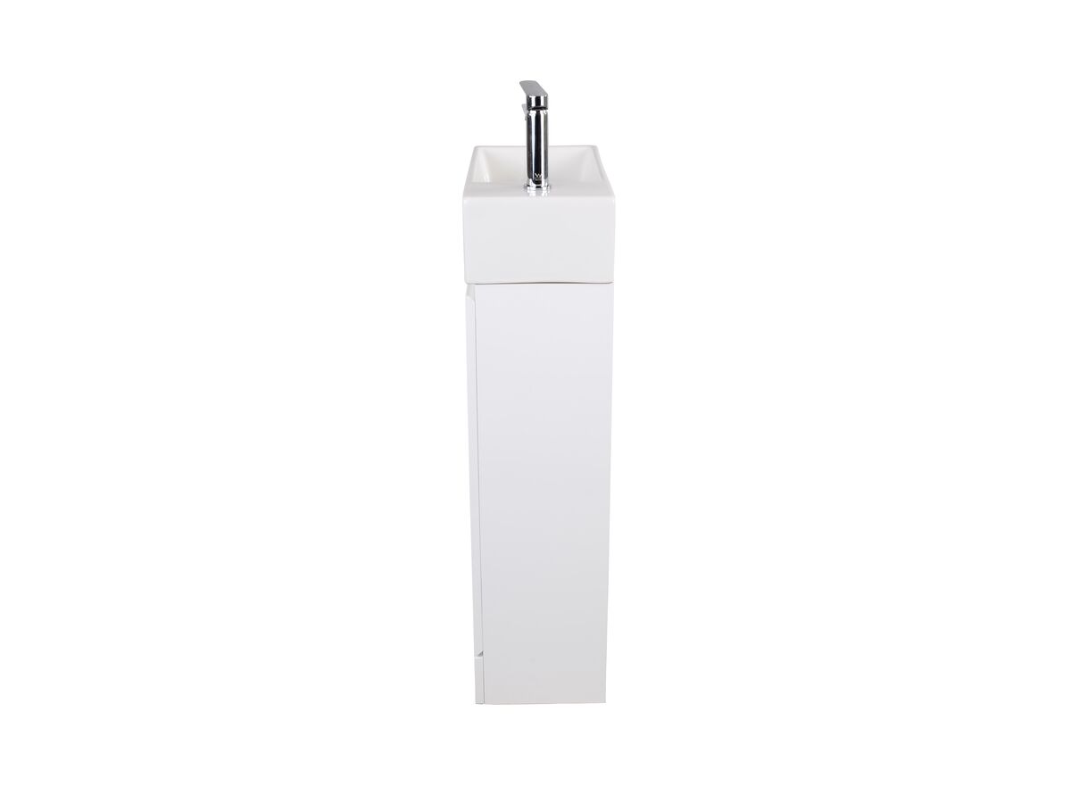 Reece Posh Solus 485mm Powder Room Vanity Unit With Kick Left Hand Bowl 1 Taphole White