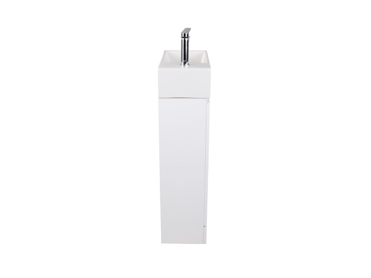Reece Posh Solus 485mm Powder Room Vanity Unit With Kick Right Hand Bowl 1 Taphole White