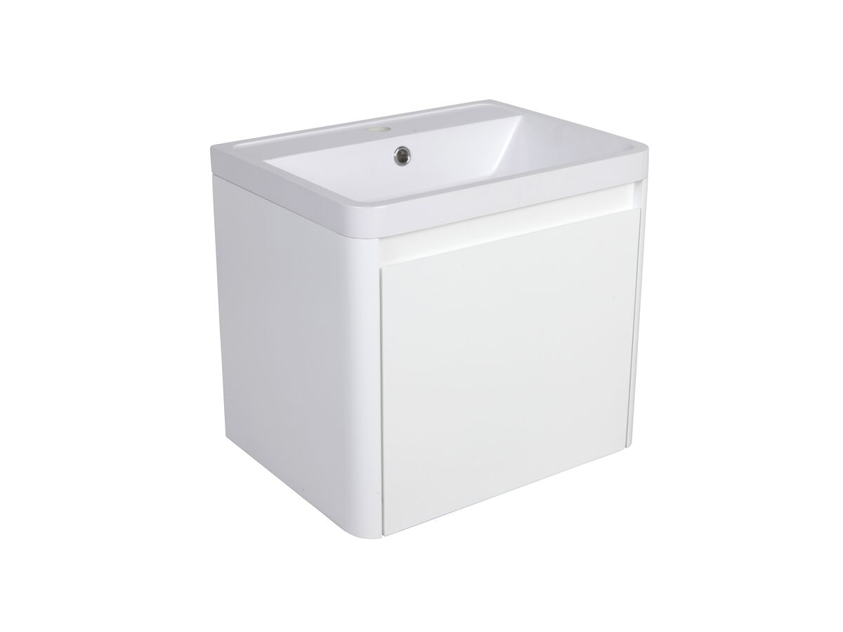reece Posh Solus 500mm Wall Hung Vanity Unit 1 Drawer 1 Taphole with Overflow