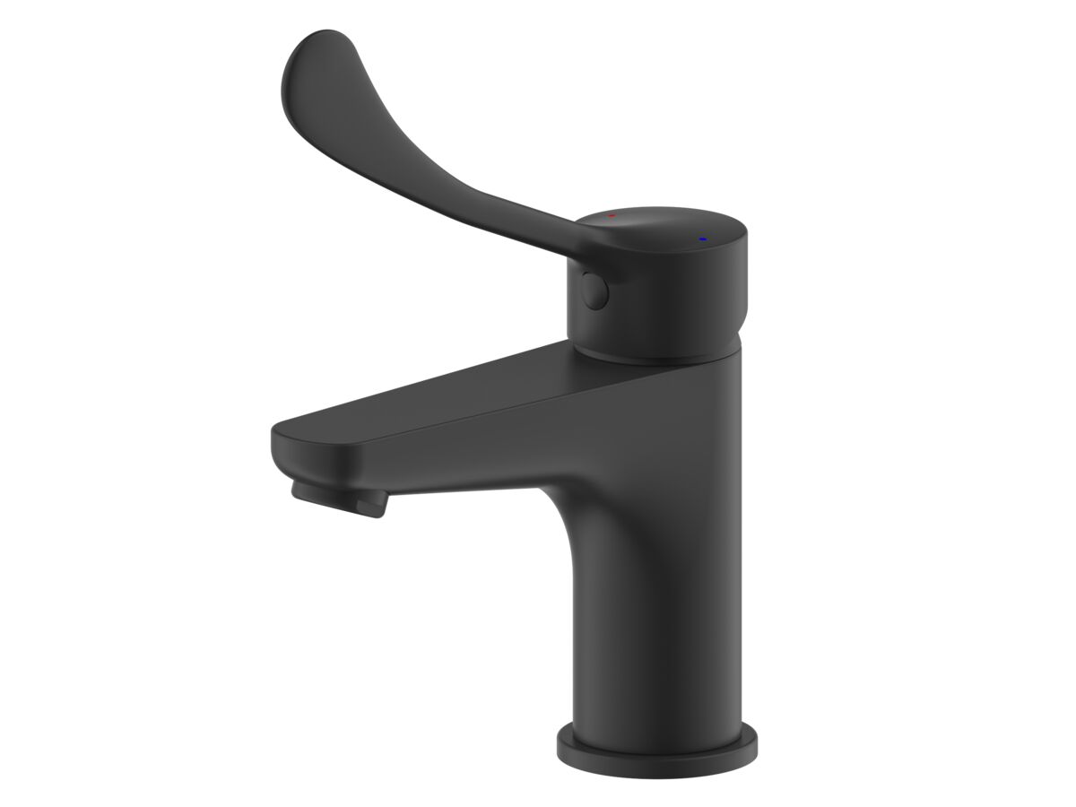 Reece Posh Solus Basin Mixer With Extended Lever Matte Black (5 Star) Lead Free