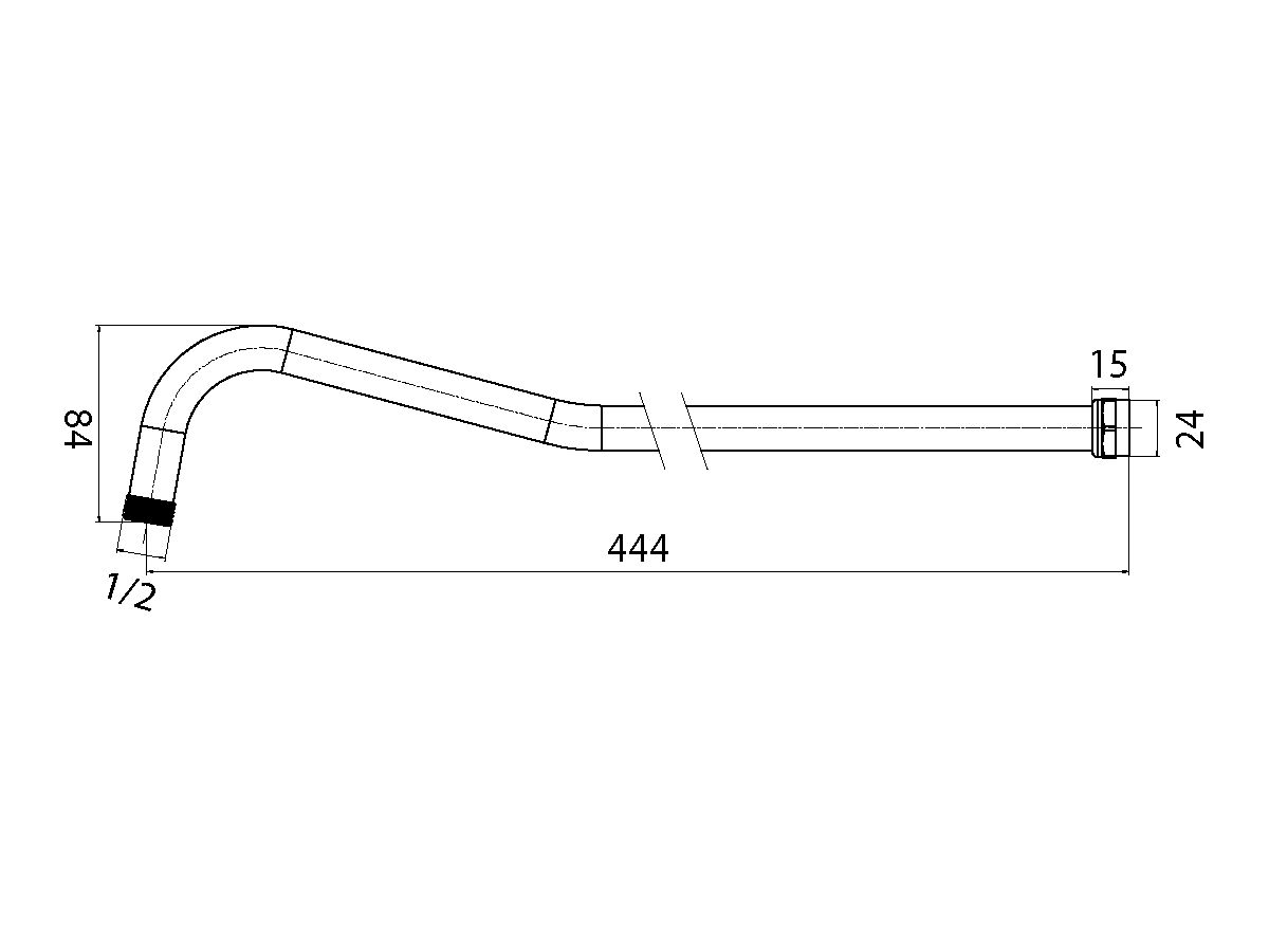 Reece Posh Solus Curved Horizontal Shower Arm 450mm Chrome