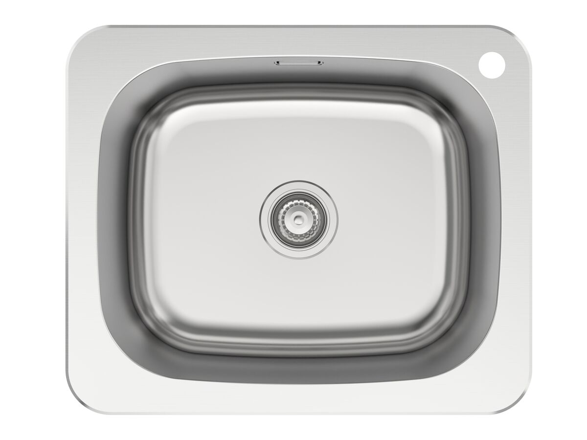 reece Posh Solus MK2 Inset/Undermount Laundry Trough 45 Litre Right Hand Taphole with Overflow Stainless Steel