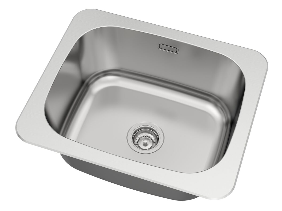 Reece Posh Solus MK2 Inset/Undermount Laundry Trough 45 Litre No Taphole With Overflow Stainless Steel