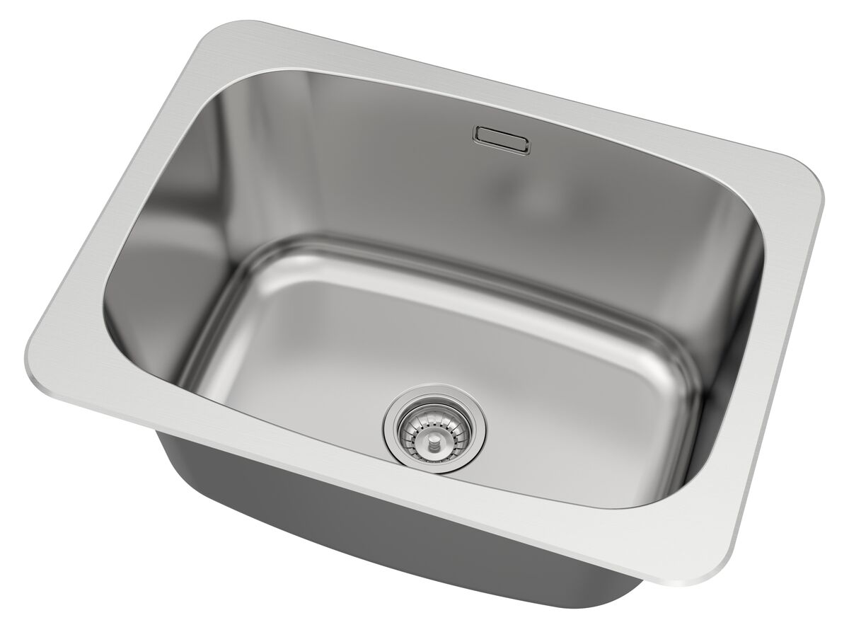 Reece Posh Solus MK2 Inset/Undermount Laundry Trough 70 Litre No Taphole With Overflow Stainless Steel