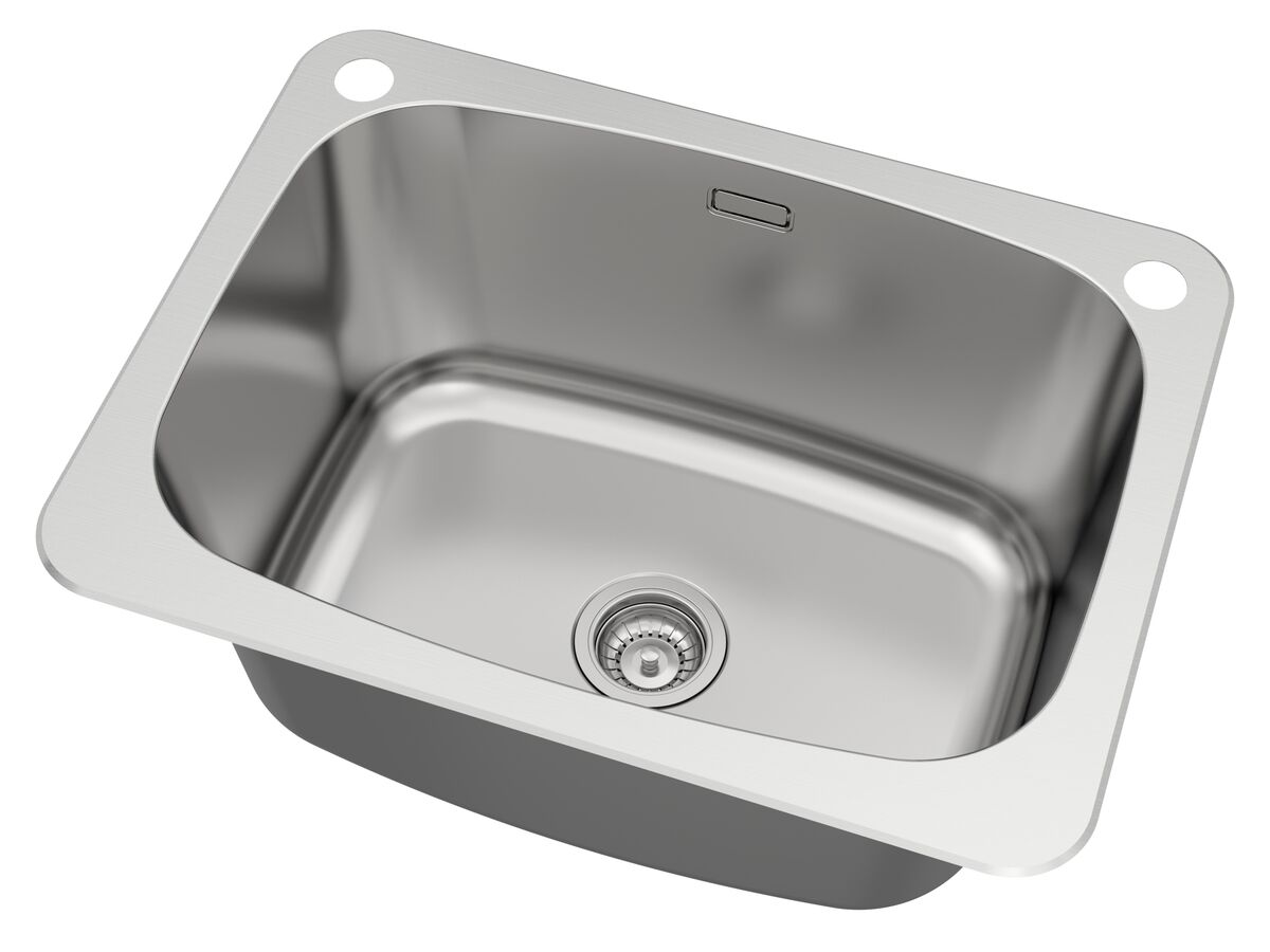 Reece Posh Solus MK2 Inset/Undermount Laundry Trough 70 Litre 1 Taphole With Bypass & Overflow Stainless Steel