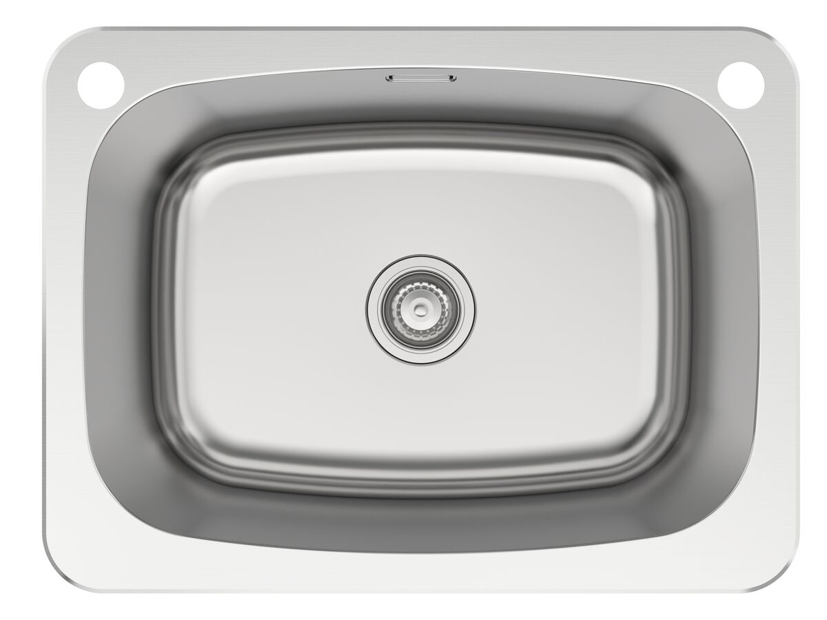reece Posh Solus MK2 Inset/Undermount Laundry Trough 70 Litre 1 Taphole with Bypass & Overflow Stainless Steel