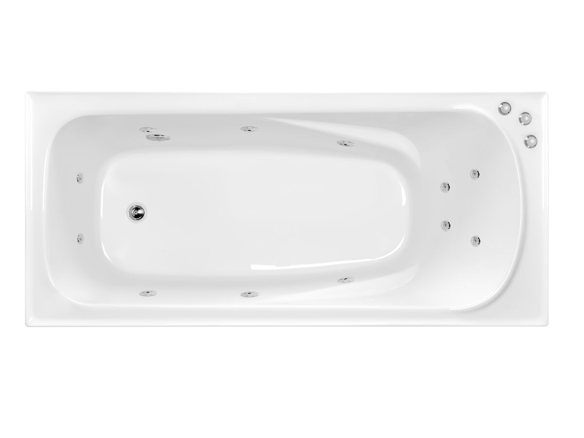 reece Posh Solus MK2 Rectangle Spa with 12 Chrome Jets & Auto Heat Pump 1675mm White