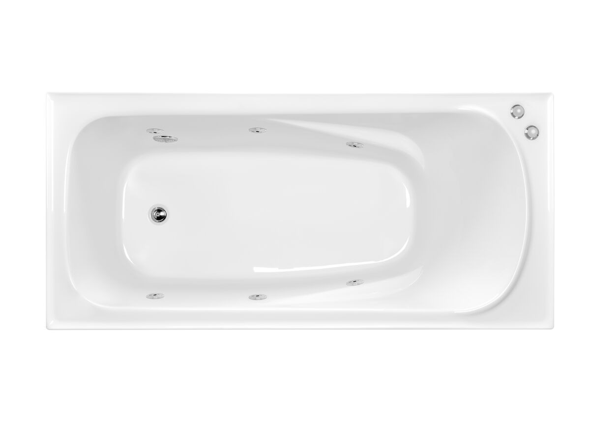 reece Posh Solus MK2 Rectangle Spa with 6 Chrome Jets & Auto Heat Pump 1520mm White