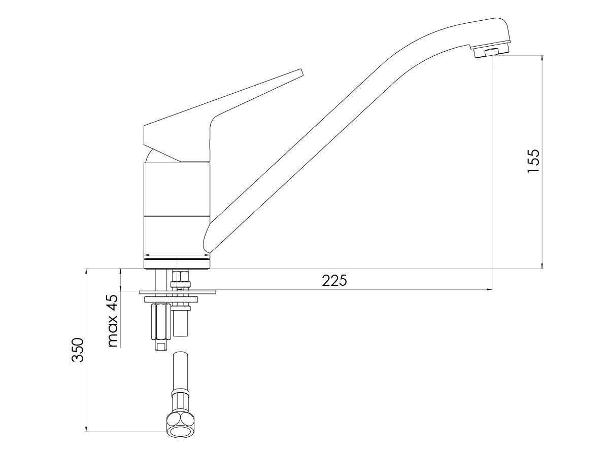 Reece Posh Solus MK2 Standard Sink Mixer Tap Chrome (4 Star)