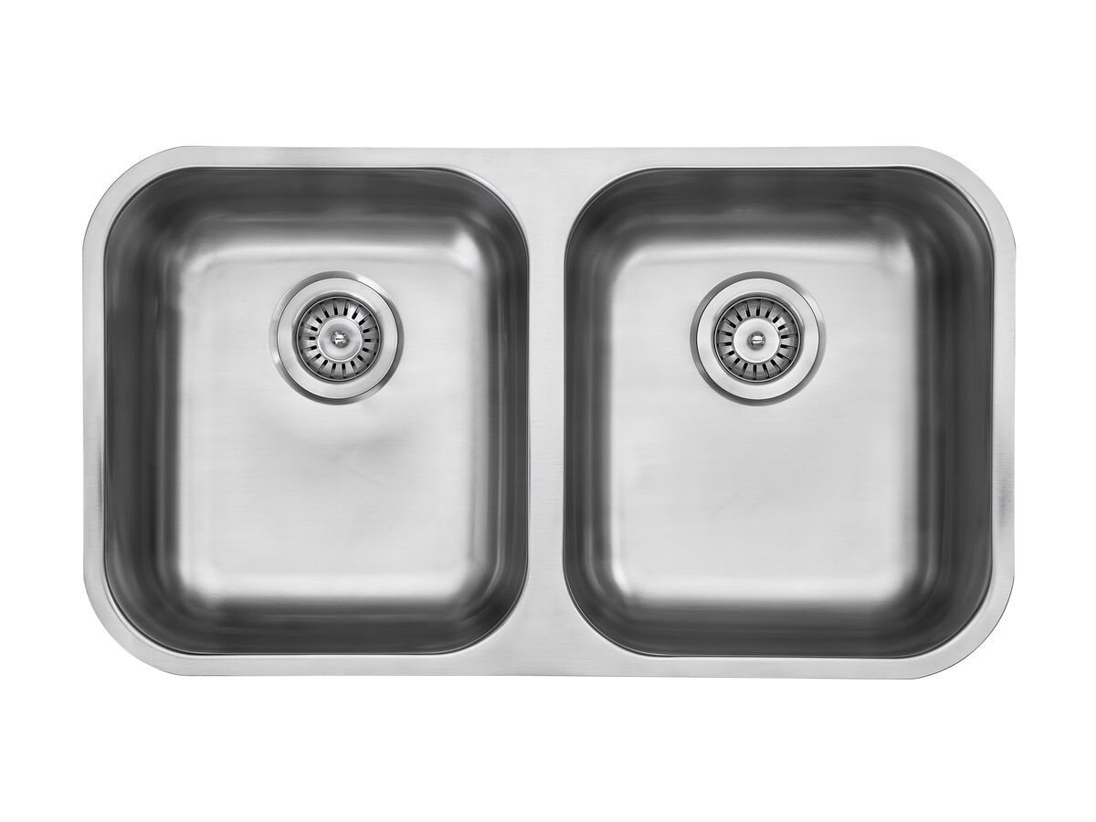 reece Posh Solus MK3 Double Bowl Undermount Sink No Taphole Stainless Steel