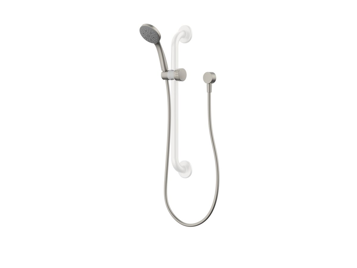 Reece Posh Solus MK3 Grab Single Rail Shower Conversion Kit 1 Function With Wall Water Inlet Brushed Nickel (4 Star)