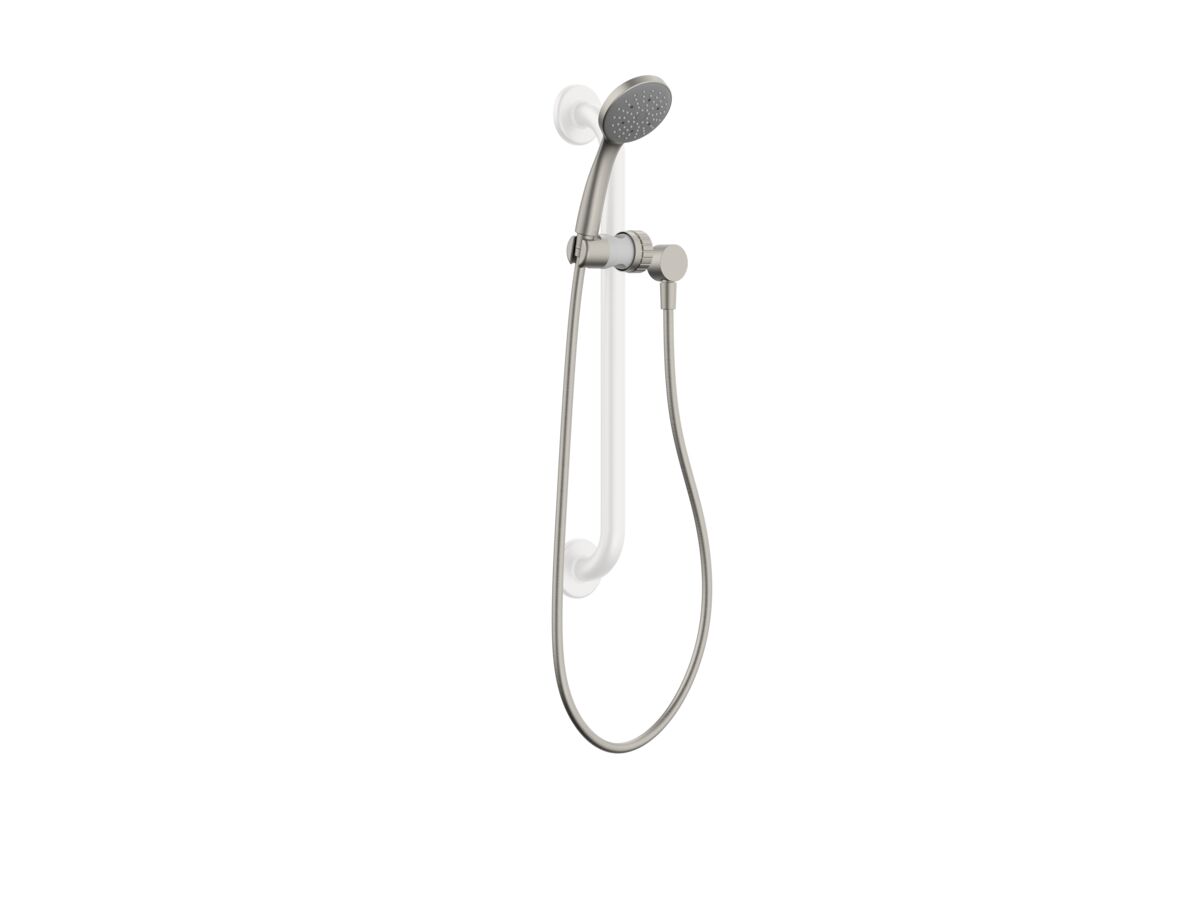 Reece Posh Solus MK3 Grab Single Rail Shower Conversion Kit 1 Function With Wall Water Inlet Brushed Nickel (4 Star)