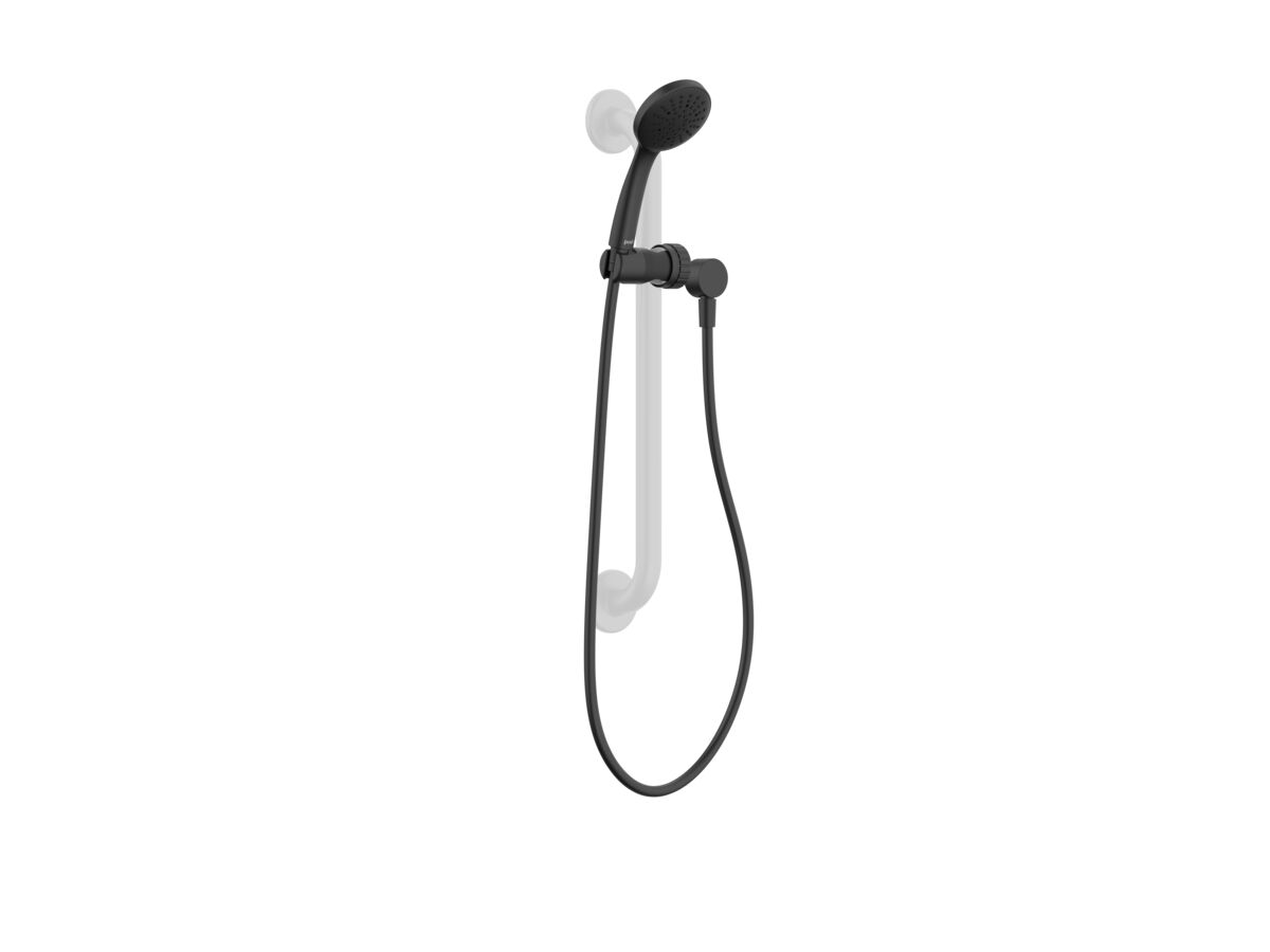 Reece Posh Solus MK3 Grab Single Rail Shower Conversion Kit 1 Function With Wall Water Inlet Matte Black (4 Star)