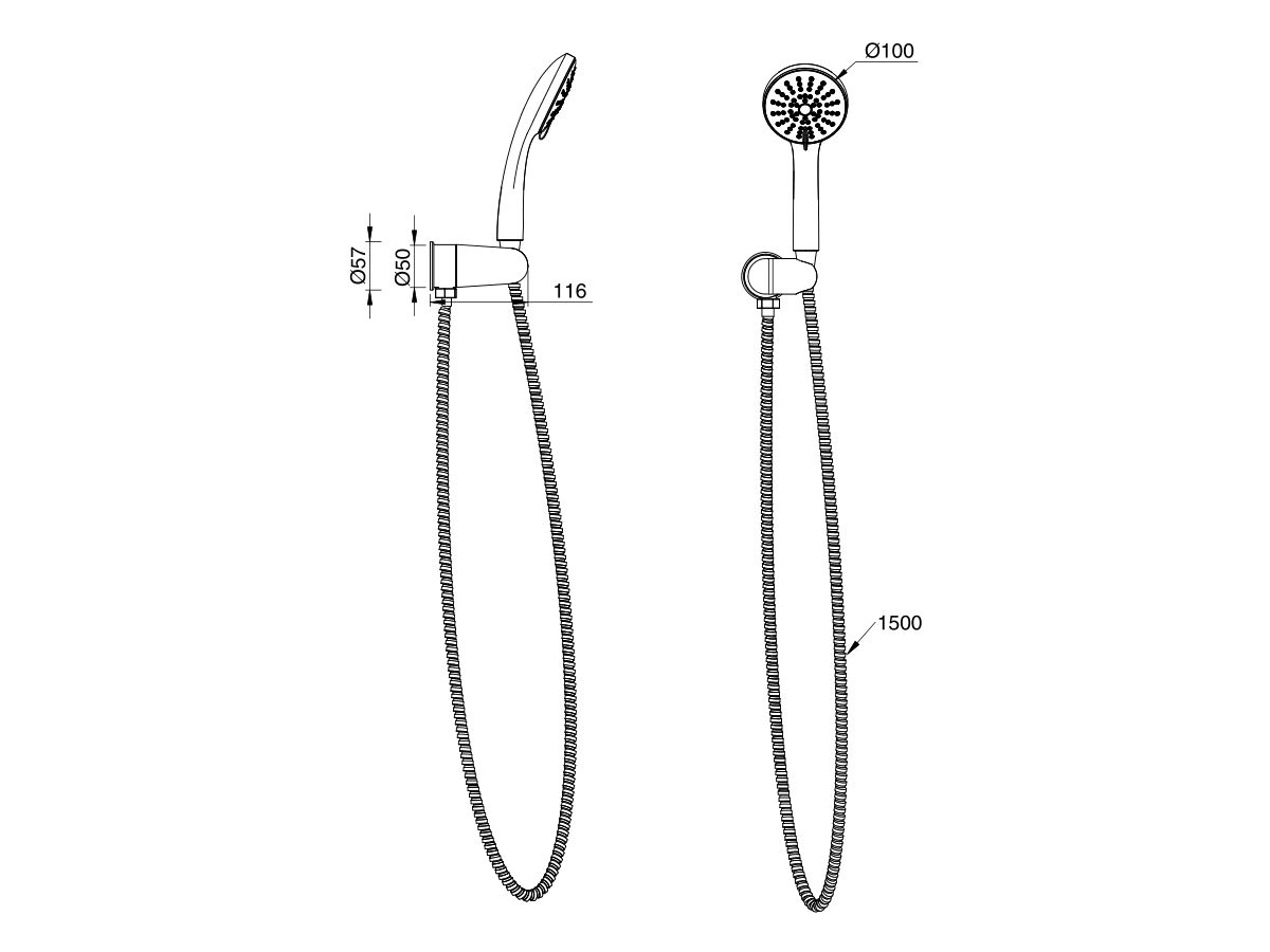 Reece Posh Solus MK3 Handshower With Water Inlet Wall Bracket 3 Function Brushed Nickel (4 Star)