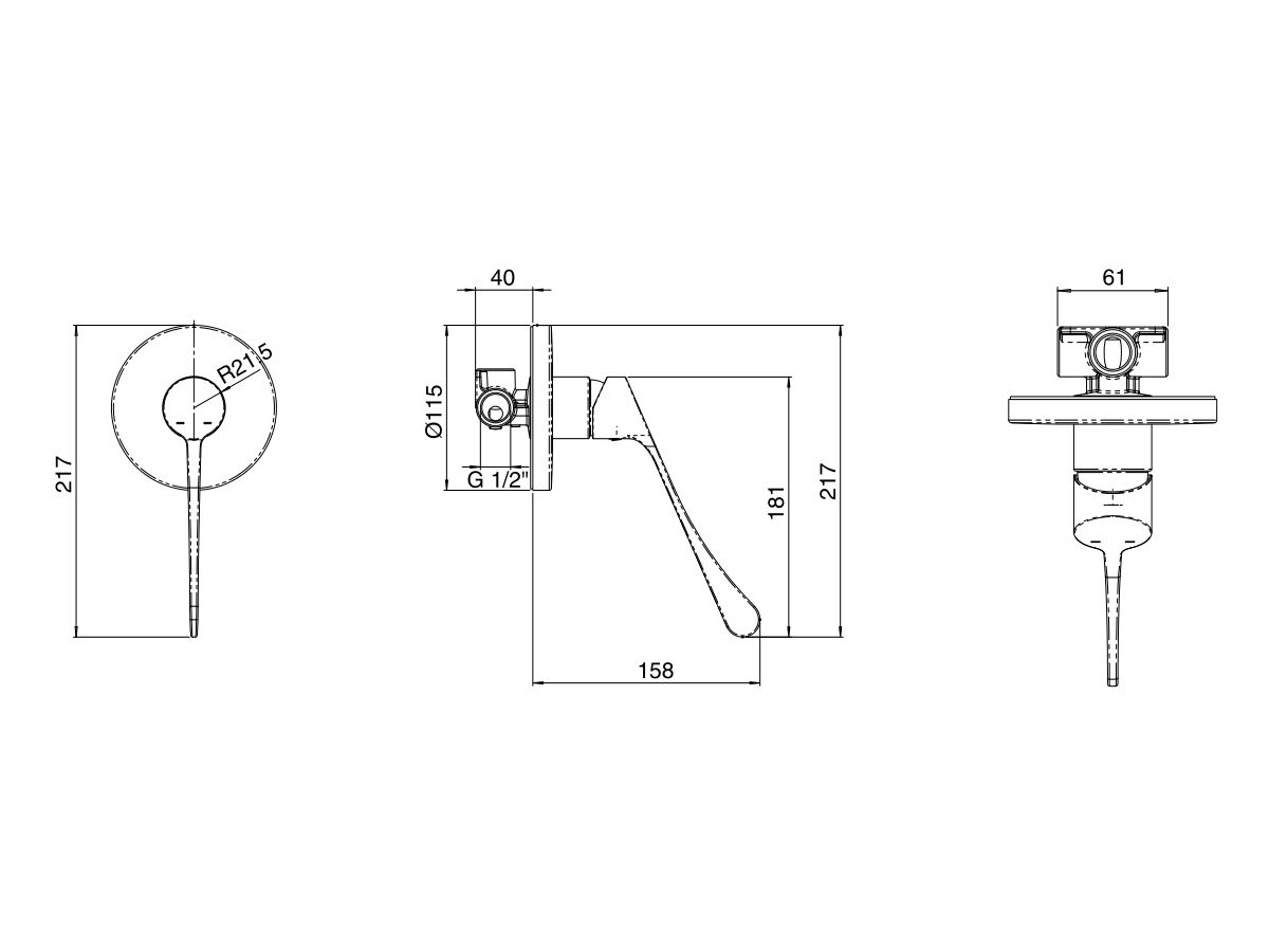Reece Posh Solus MK3 Shower Mixer Tap With Extended Lever 200mm Matte Black