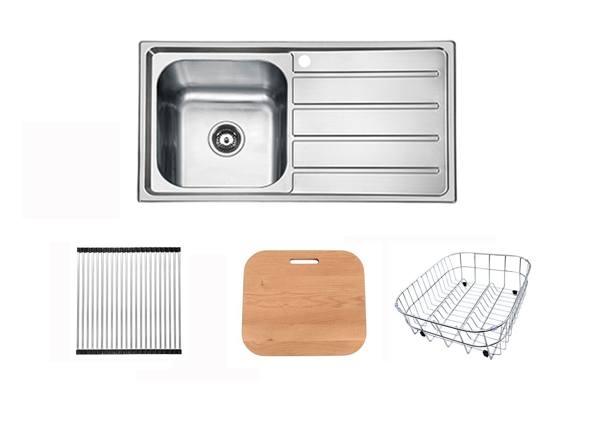 reece Posh Solus MK3 Single Bowl Sink Pack Left Hand Bowl Stainless Steel