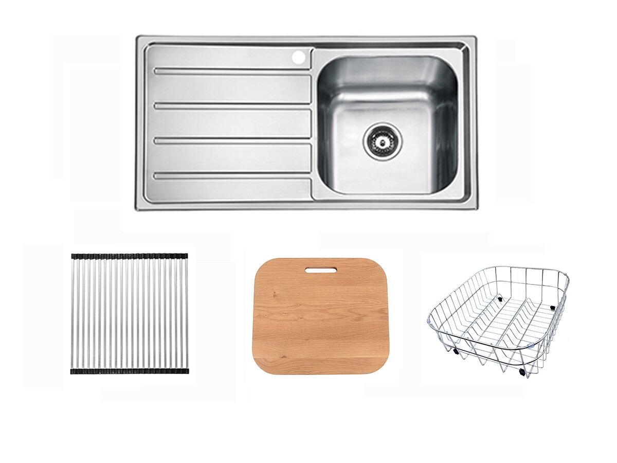 reece Posh Solus MK3 Single Bowl Sink Pack Right Hand Bowl Stainless Steel