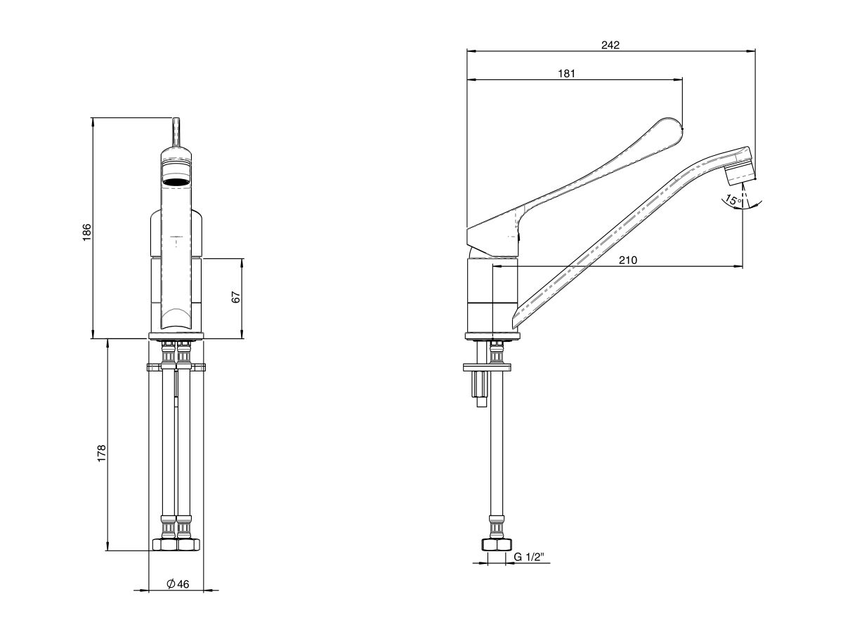 Reece Posh Solus MK3 Sink Mixer Tap With Extended Lever 200mm Chrome (4 Star)