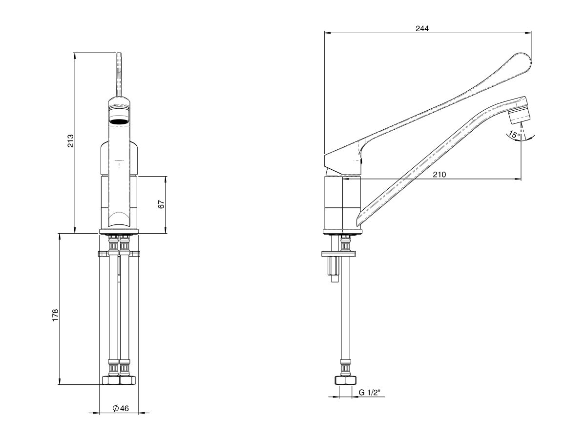 Reece Posh Solus MK3 Sink Mixer With Extended Lever 270mm Chrome (4 Star)