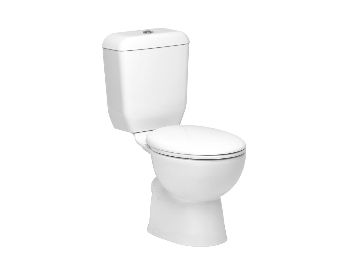 reece Posh Solus Round Close Coupled P Trap Toilet Suite with Standard Seat White/Chrome (4 Star) reece Posh Solus Round Close Coupled P Trap Toilet Suite with Standard Seat White/Chrome (4 Star)