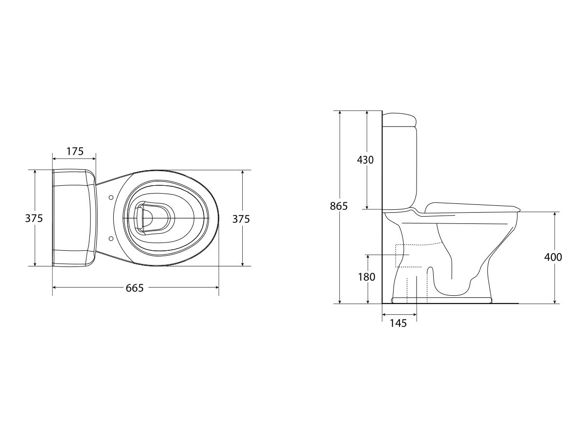 Reece Posh Solus Round Close Coupled S Trap Toilet Suite With Standard Seat White/Chrome (4 Star)