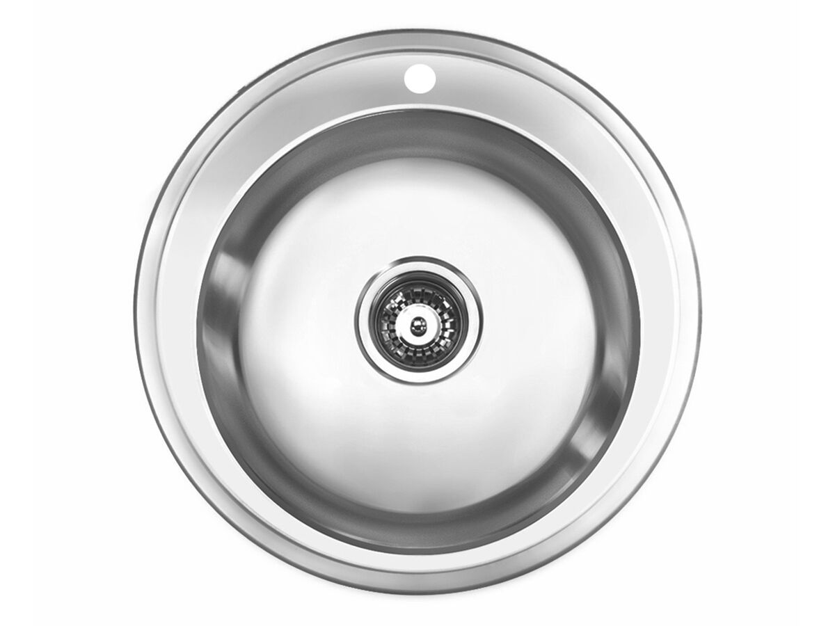 reece Posh Solus Round Inset/Undermount Sink 1 Taphole 500mm Stainless Steel
