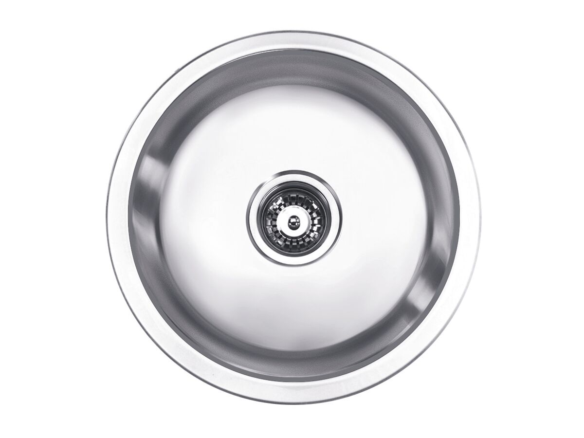 reece Posh Solus Round Inset/Undermount Sink No Taphole 430mm Stainless Steel