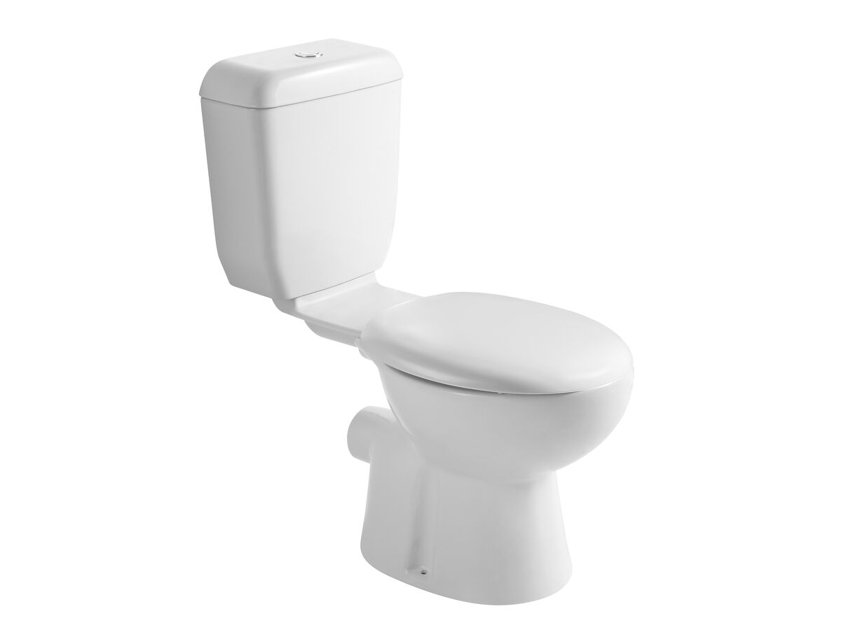 reece Posh Solus Round Link Toilet Suite P Trap with Soft Close Seat White (4 Star)