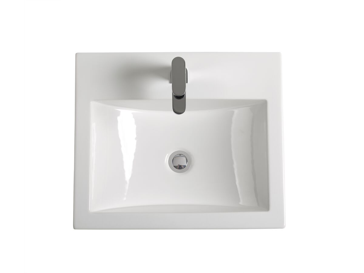 Reece Posh Solus Semi Inset Basin 1 Taphole 540 X 450mm White