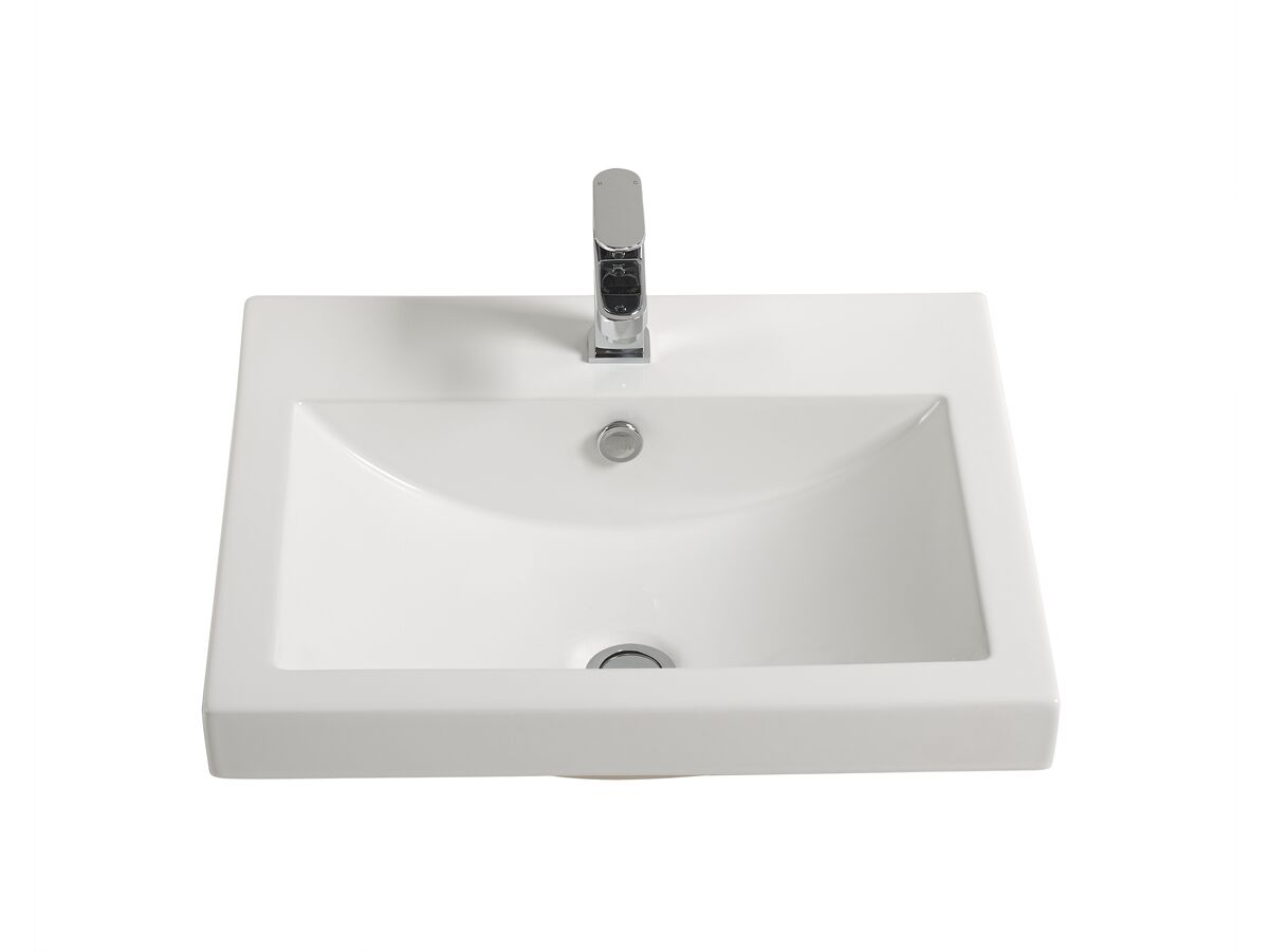 Reece Posh Solus Semi Inset Basin 1 Taphole 540 X 450mm White