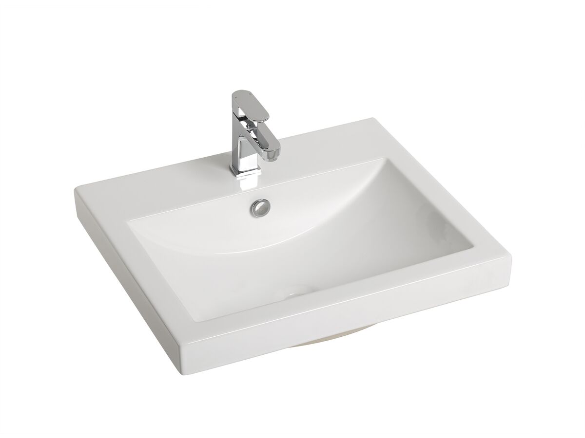 reece Posh Solus Semi Inset Basin 1 Taphole 540 x 450mm White