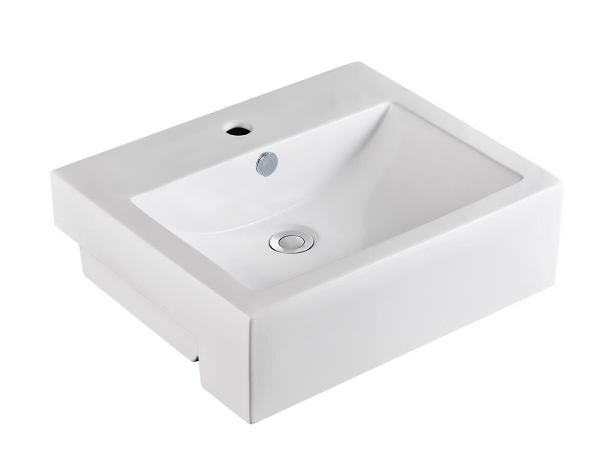 Reece Posh Solus Semi Recessed Basin (New) 520 X 430mm 1 Taphole White