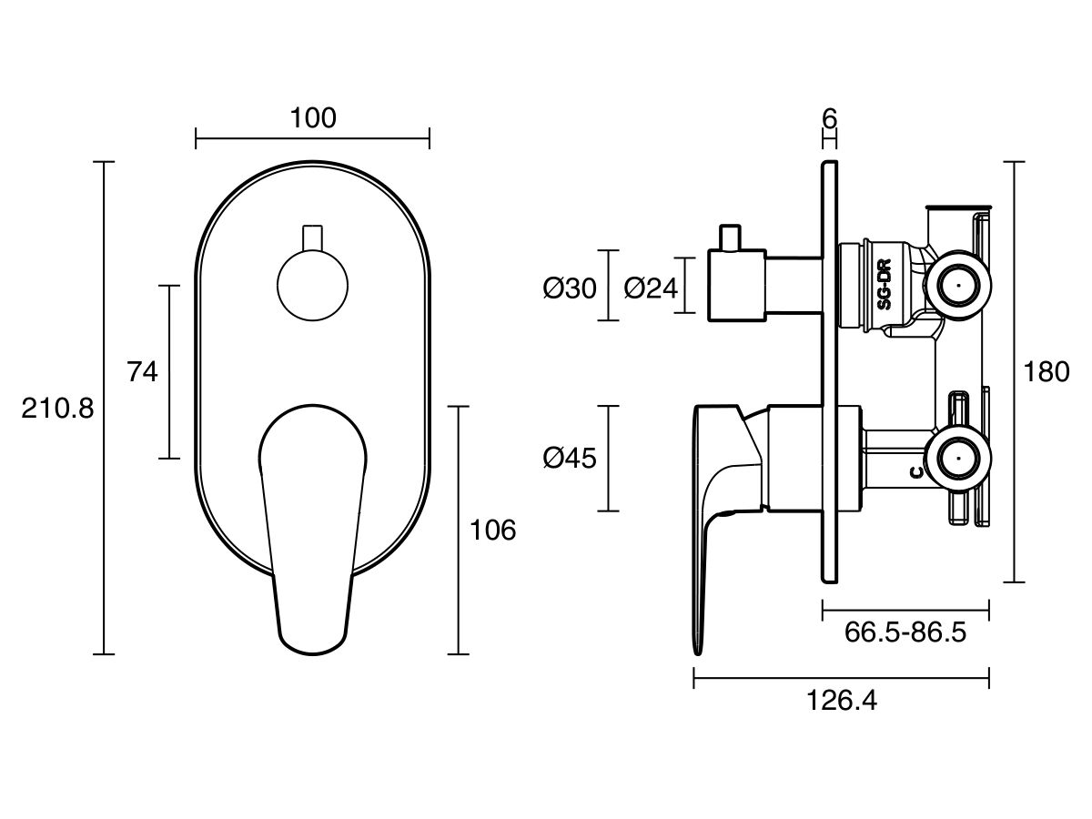Reece Posh Solus Shower Mixer Tap With Diverter Matte Black